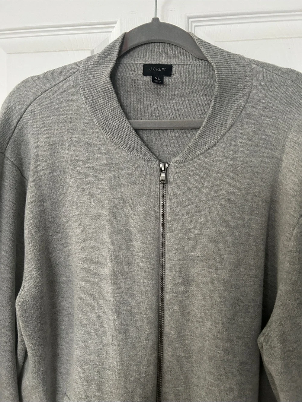J. Crew Bomber Jacket Merino Wool Blend Men's XL Gray